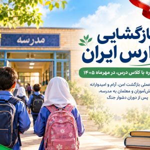 کاور پاورپوینت بازگشایی مدارس ایران مهر ۱۴۰۵